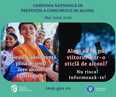 Campania națională de prevenție a consumului de alcool „FII TU ÎNSUȚI, FĂRĂ FILTRE, FĂRĂ ALCOOL”, lunile mai-iunie 2026 - card
