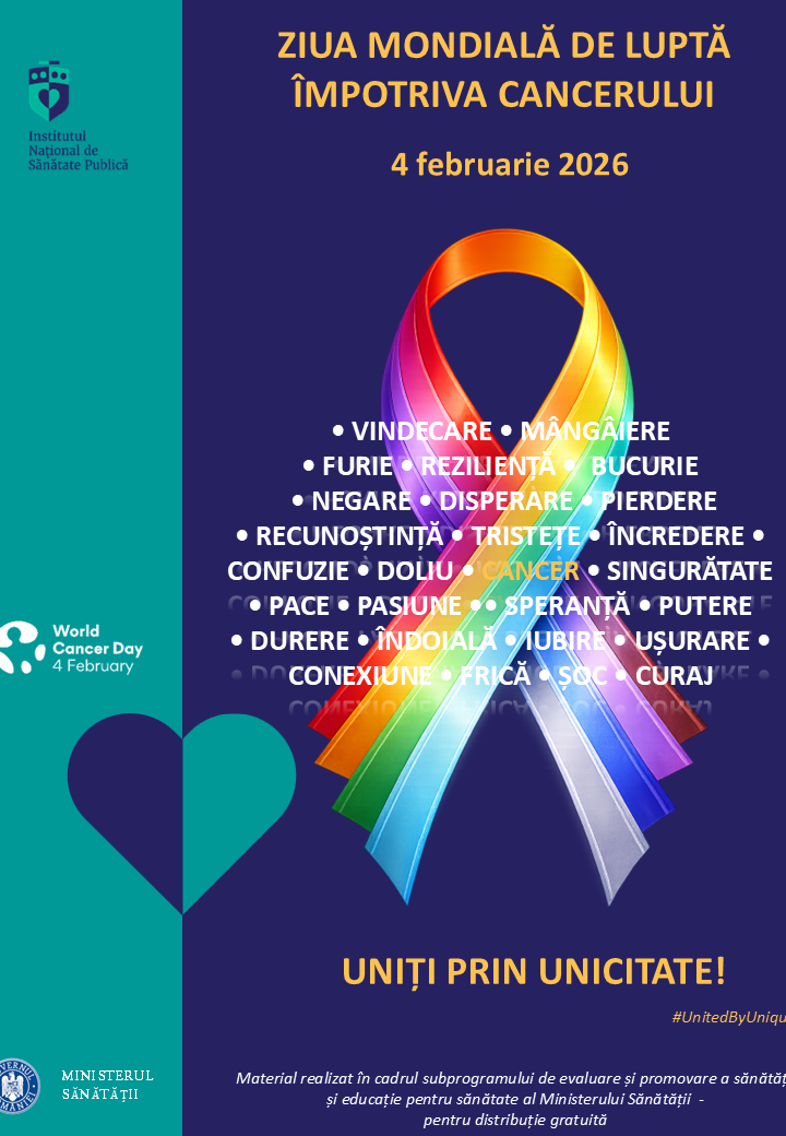 Ziua Mondială de Luptă împotriva Cancerului, 4 februarie 2026 - poster Uniți prin Unicitate!